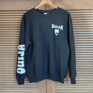 Vintage Style Ouija Board Black Gray Oversized Long Sleeve Graphic Sweatshirt L